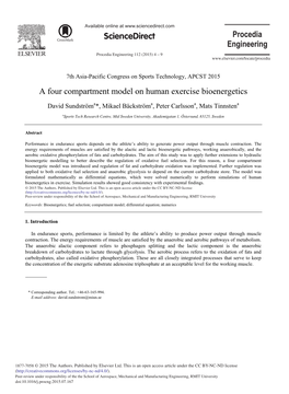 A Four Compartment Model on Human Exercise Bioenergetics