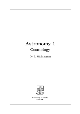 Astronomy 1 Cosmology