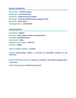 TUBGCP2 Antibody Product Type