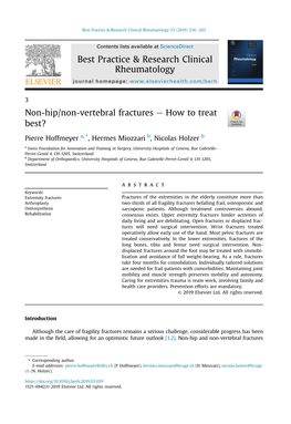 Non-Hip/Non-Vertebral Fractures E How to Treat Best?