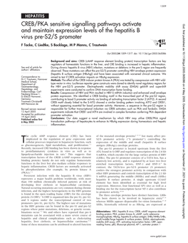 CREB/PKA Sensitive Signalling Pathways Activate and Maintain