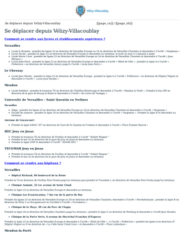 Se Déplacer Depuis Vélizy-Villacoublay [[Page Cu]] / [[Page Nb]] Se Déplacer Depuis Vélizy-Villacoublay