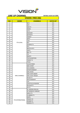 Download Line up Channel MNC Vision on Vision+