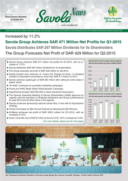 Increased by 11.2% Savola Group Achieves SAR 471 Million Net