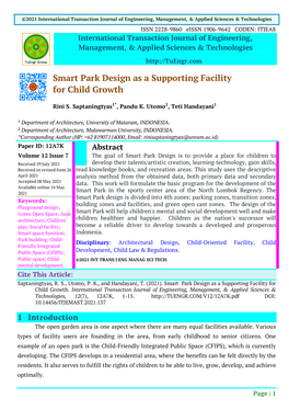 Smart Park Design As a Supporting Facility for Child Growth