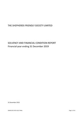 The Shepherds Friendly Society Limited Solvency