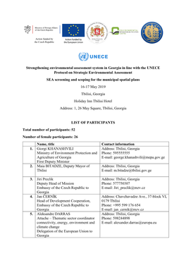 Strengthening Environmental Assessment System in Georgia In