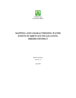 Mapping and Characterising Water Points in Mbeti South Location, Mbeere District