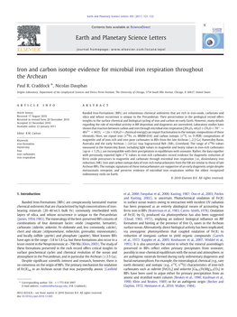 48. Iron and Carbon Isotope Evidence for Microbial Iron Respiration