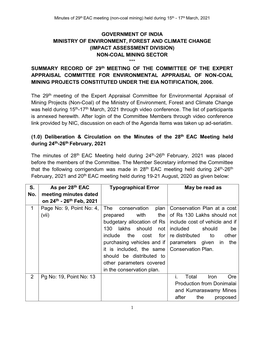 (Impact Assessment Division) Non-Coal Mining Sector *** S