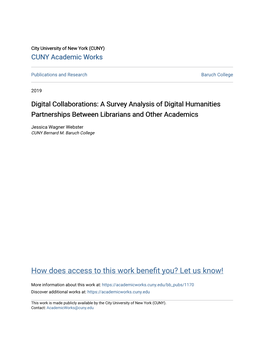 Digital Collaborations: a Survey Analysis of Digital Humanities Partnerships Between Librarians and Other Academics