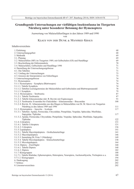 Beiträge Zur Bayerischen Entomofaunistik 13: 67–207