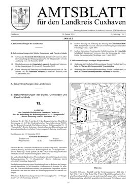 AMTSBLATT Für Den Landkreis Cuxhaven