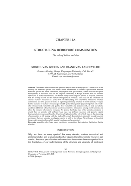 Chapter 11A Structuring Herbivore Communities