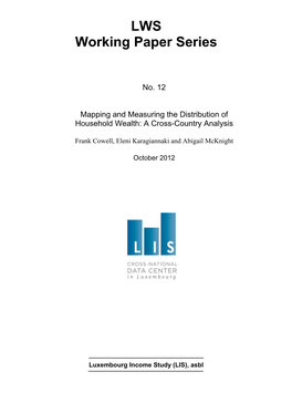 Mapping and Measuring the Distribution of Wealth 25102012