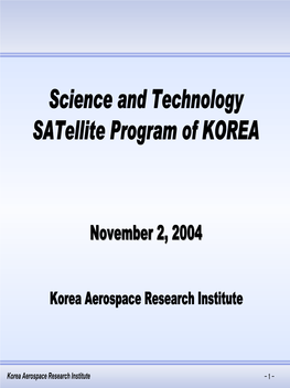 Science and Technology Satellite Program of KOREA