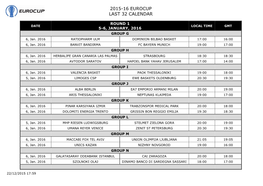 2015-16 Eurocup Last 32 Calendar