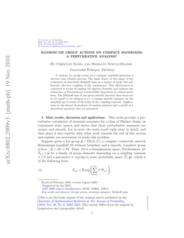 Random Lie Group Actions on Compact Manifolds