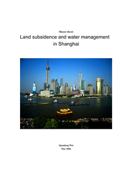Land Subsidence and Water Management in Shanghai