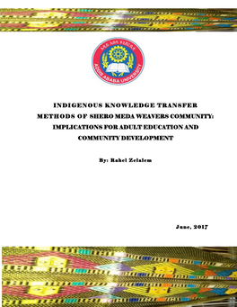 Indigenous Knowledge Transfer Methods of Shero Meda Weavers