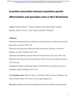 A Positive Association Between Population Genetic Differentiation