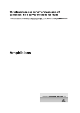 Field Survey Methods for Fauna. Amphibians