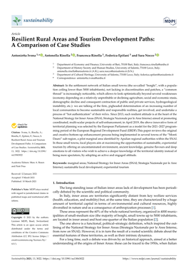 Resilient Rural Areas and Tourism Development Paths: a Comparison of Case Studies