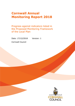 Cornwall Annual Monitoring Report 2018