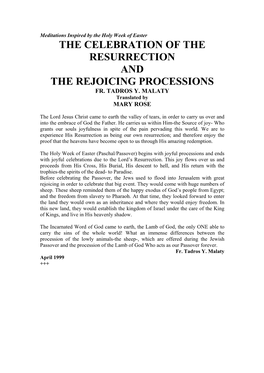 The Celebration of the Resurrection and the Rejoicing Processions Fr