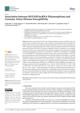 Association Between HOTAIR Lncrna Polymorphisms and Coronary Artery Disease Susceptibility
