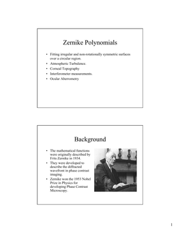 Zernike Polynomials Background