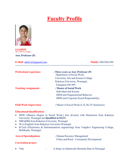 Faculty Profile