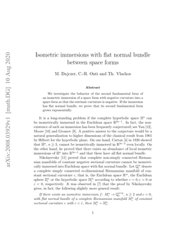 Isometric Immersions with Flat Normal Bundle Between Space Forms