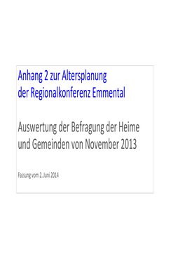 Anhang 2 Zur Altersplanung Der Regionalkonferenz Emmental