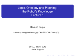 The Robot's Knowledge Lecture 1