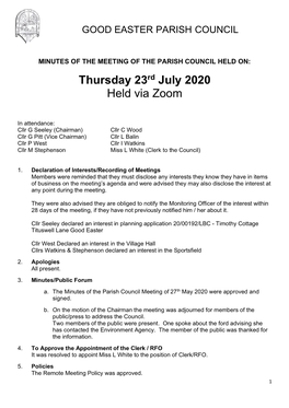 GEPC Meeting Minutes July 23Rd 2020