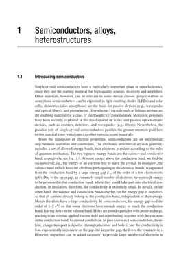 1 Semiconductors, Alloys, Heterostructures