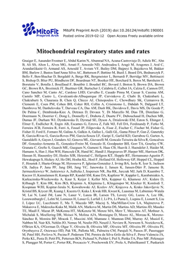 Mitochondrial Respiratory States and Rates
