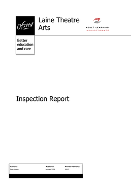 Laine Theatre Arts Inspection Report