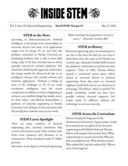 Volume I, Issue 10, May 17, 2020 – Engineering