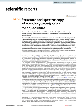 Structure and Spectroscopy of Methionyl-Methionine for Aquaculture