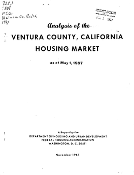 Analysis of the Ventura County, California Housing Market (1967)