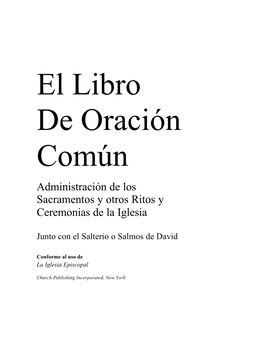 El Libro De Oración Común