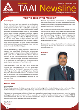 TAAI Newtravels Agentsl Iassociationne of India from the DESK of the PRESIDENT