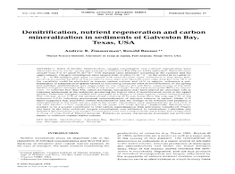 Denitrification, Nutrient Regeneration and Carbon Mineralization in Sediments of Galveston Bay, Texas, USA