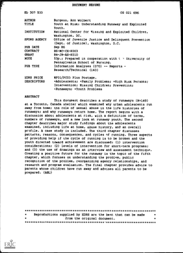Youth at Risk: Understanding Runaway and Exploited Youth. INSTITUTION National Center for Missing and Exploited Children, Washington, DC