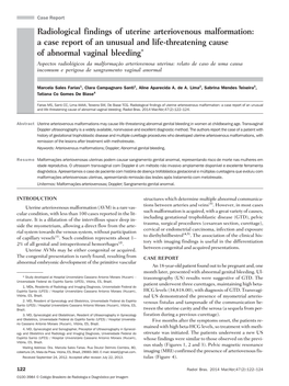 Radiological Findings of Uterine Arteriovenous Malformation