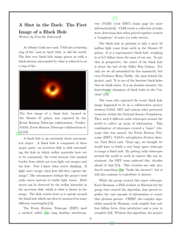 A Shot in the Dark: the First Image of a Black Hole