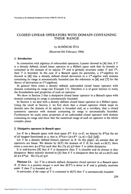 Closed Linear Operators with Domain Containing Their Range