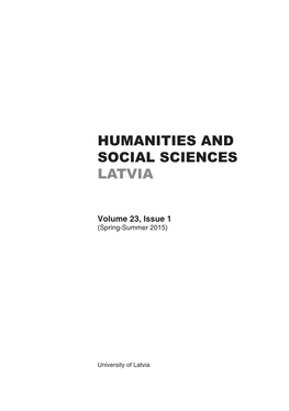 Humanities and Social Sciences Latvia